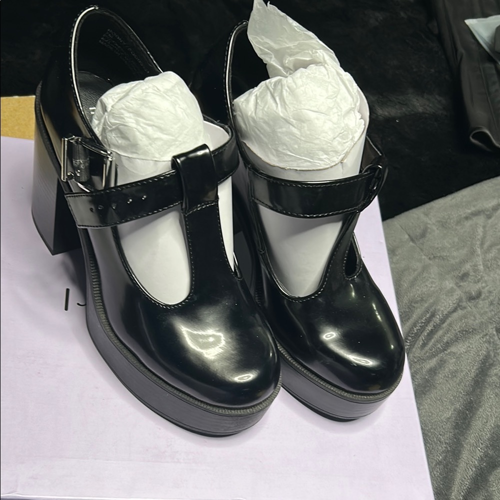 Black Mary Jane Platform Shoes
